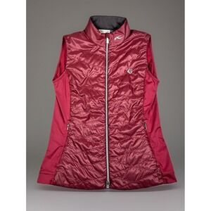 Kjus Retention Vest Womens M Burgundy Stretch Regular Fit Moisture Wicking Golf